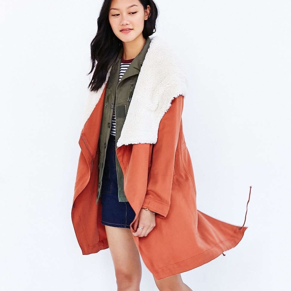 NWT silence + noise Jacquie Sherpa Parka Jacket